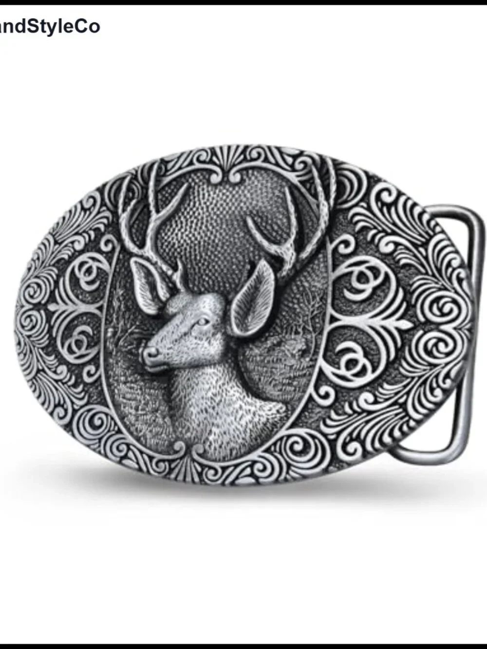 Western Belt Buckle Zinc Alloy Deer Elk Design Cowboy Cowgirl